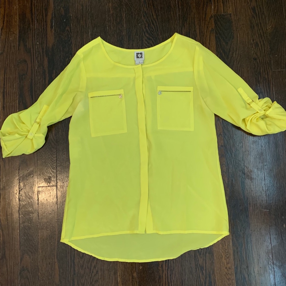 Yellow Button-Up Blouse